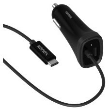  Kanex USB-C Car Charger,4ft/1.2m, Black 